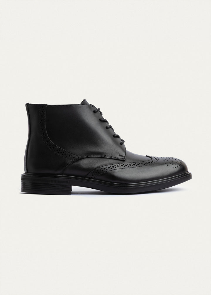 Oxford Crest Boots - Genuine Leather Black