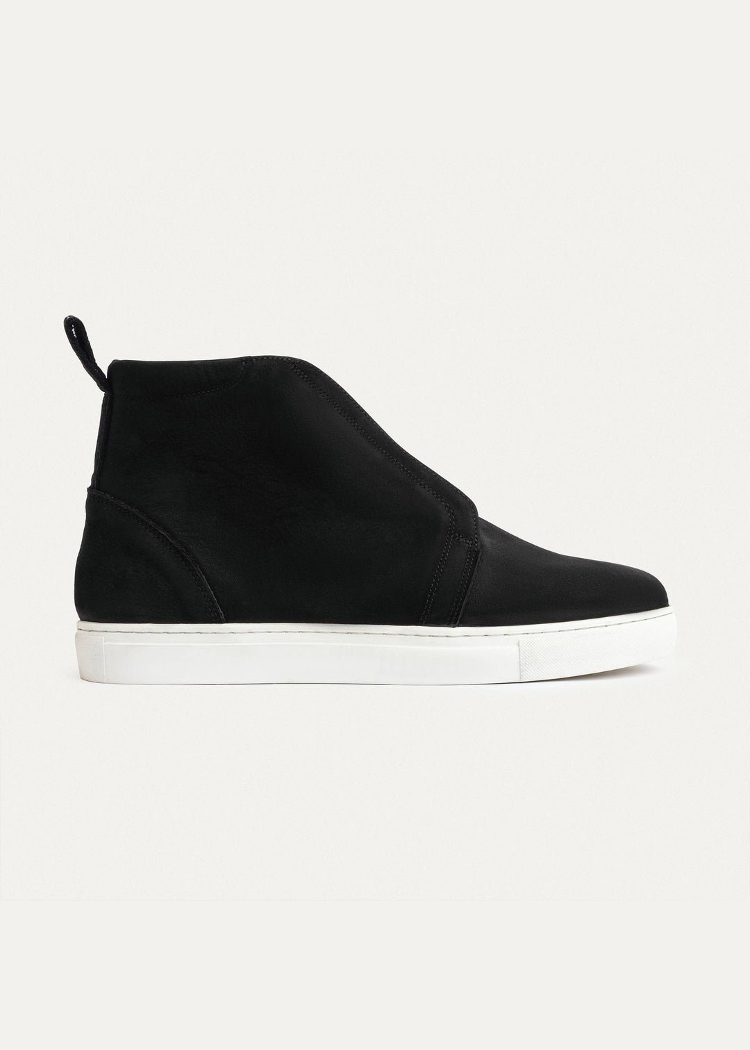 Achilles | Nubuck Leather Mid-Top Sneakers | Black