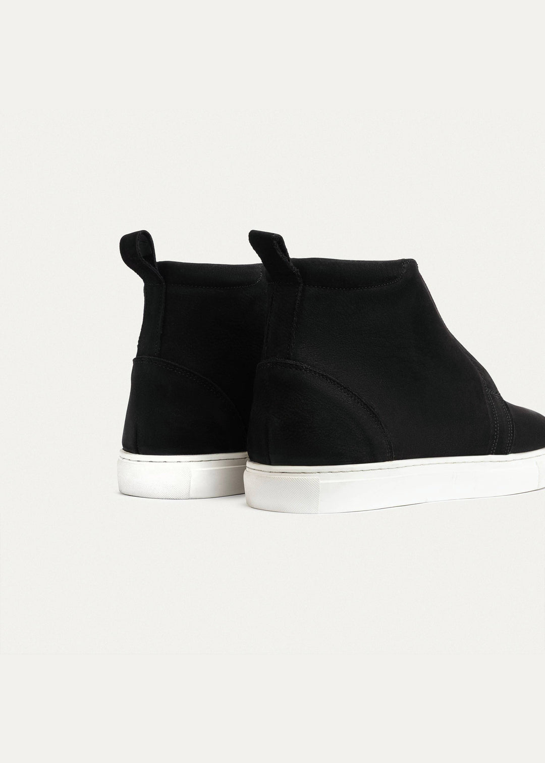 Achilles | Nubuck Leather Mid-Top Sneakers | Black