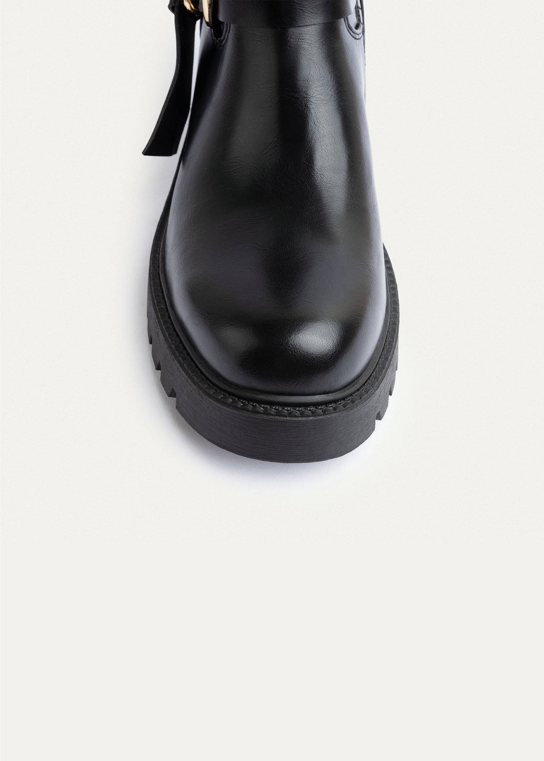 Achilles | Charm Buckle Biker Boots | Black