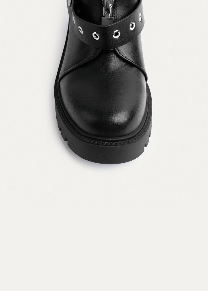 Rebel Zip Combat Boots | Black