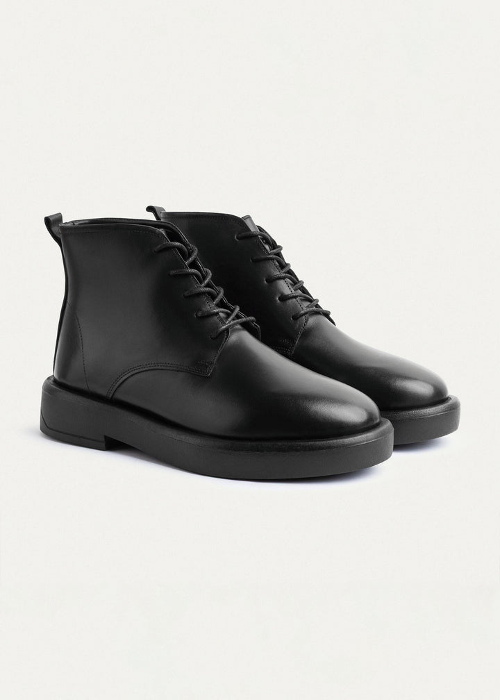 Achilles | Heritage Brogue Leather Boots | Black