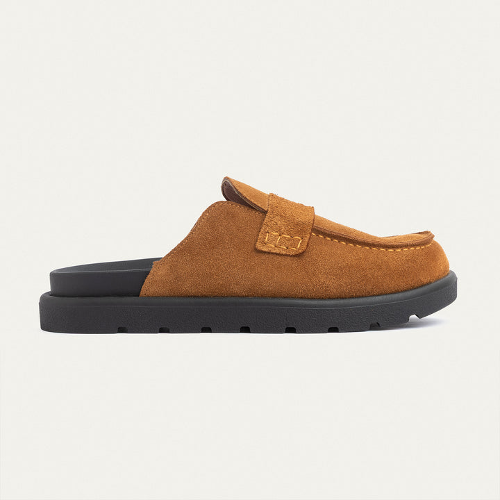 Achilles Suede Slip-On Loafer Mule | Light Brown