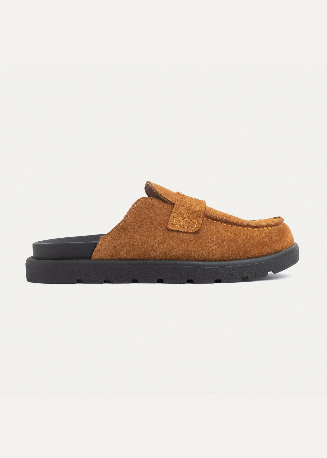 Achilles Suede Slip-On Loafer Mule | Light Brown