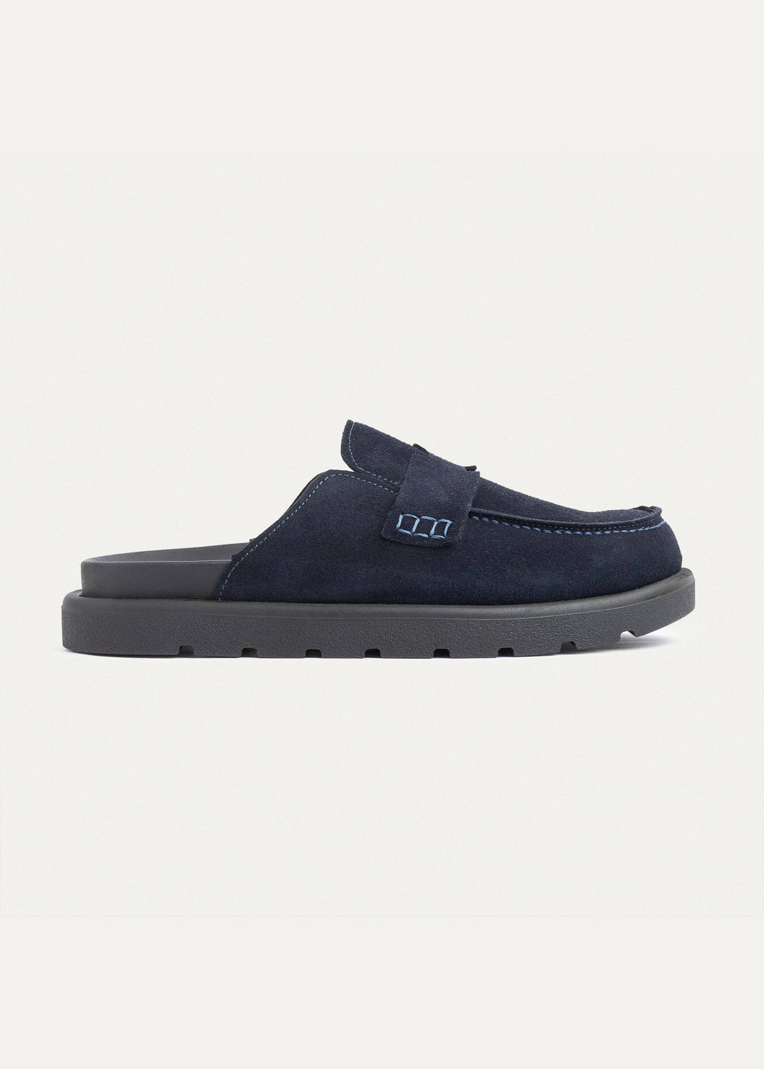 Achilles Suede Slip-On Loafer Mule | Navy Blue