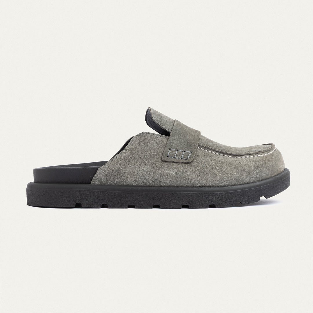 Achilles Suede Slip-On Loafer Mule | Gray