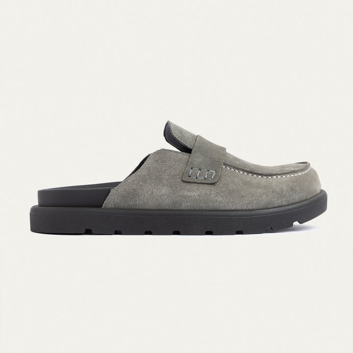 Achilles Suede Slip-On Loafer Mule | Gray