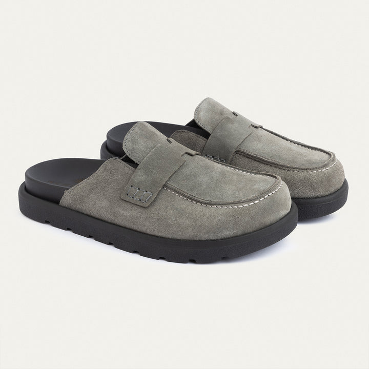 Achilles Suede Slip-On Loafer Mule | Gray