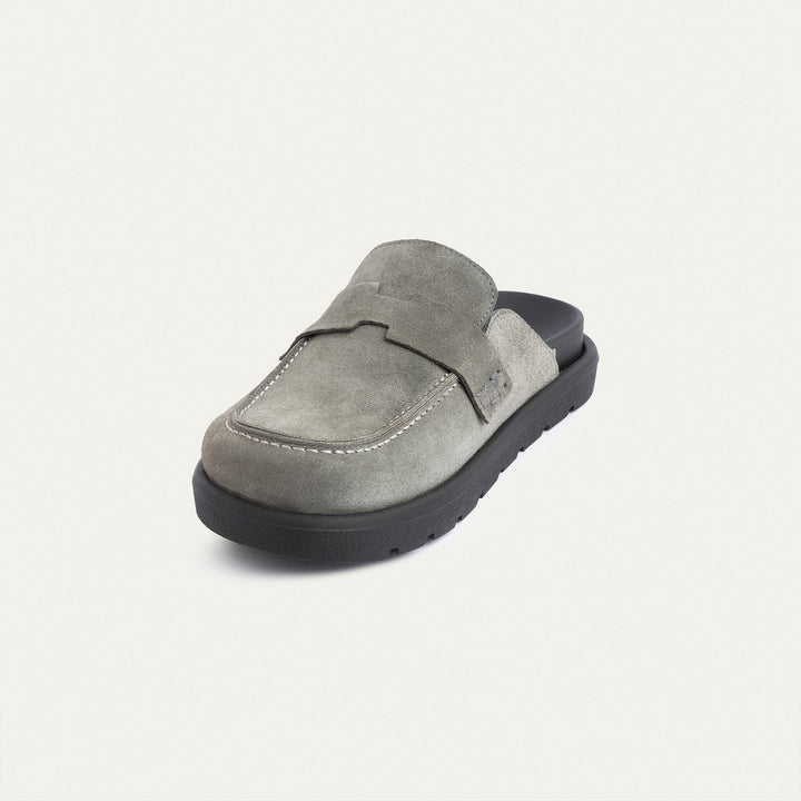 Achilles Suede Slip-On Loafer Mule | Gray