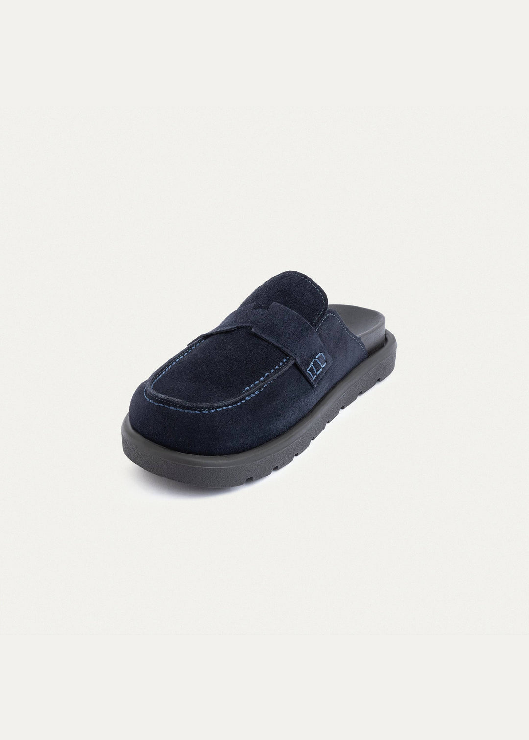 Achilles Suede Slip-On Loafer Mule | Navy Blue