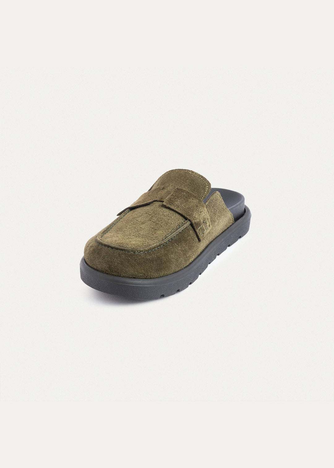 Achilles Suede Slip-On Loafer Mule | Olive