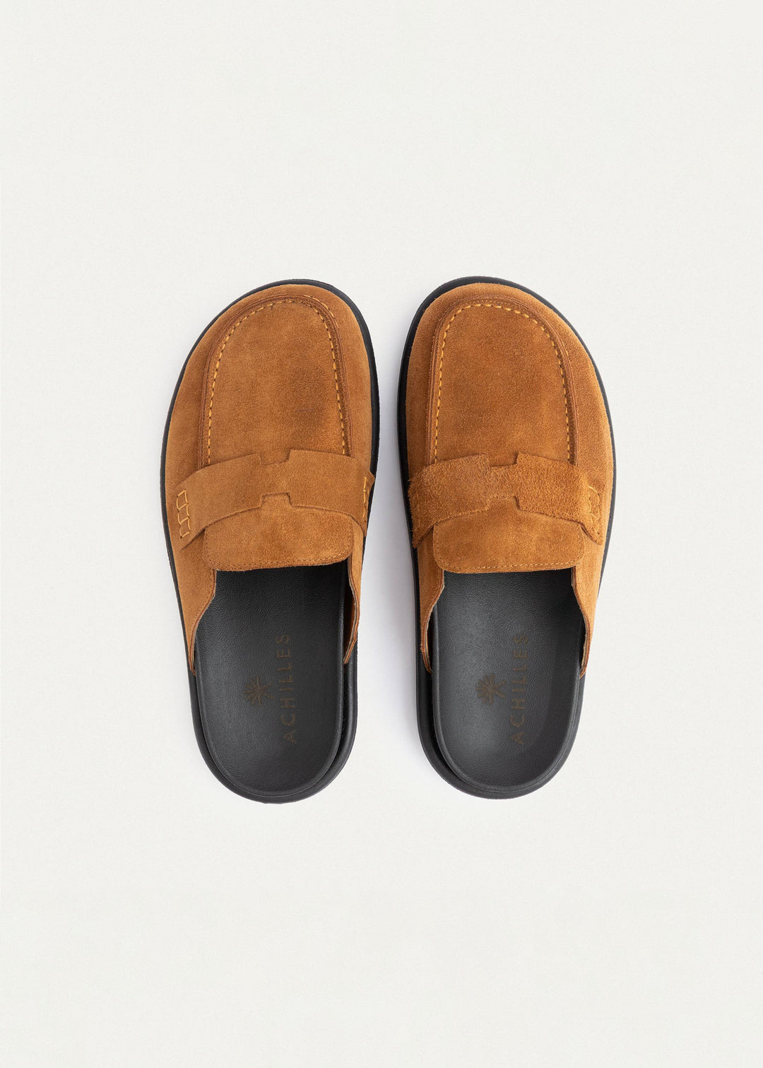 Achilles Suede Slip-On Loafer Mule | Light Brown
