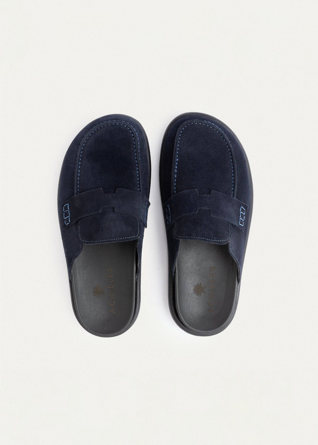 Achilles Suede Slip-On Loafer Mule | Navy Blue