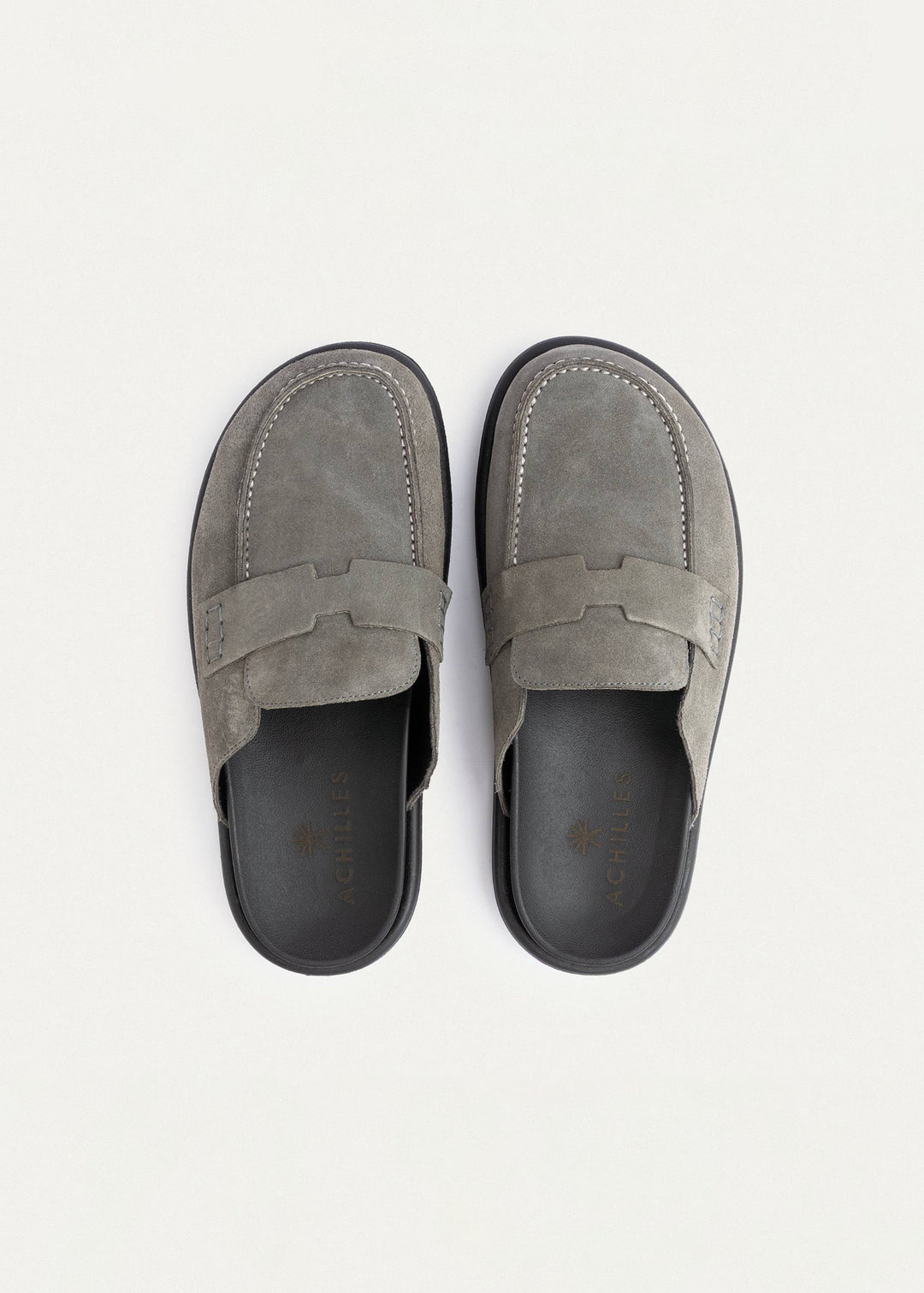 Achilles Suede Slip-On Loafer Mule | Gray