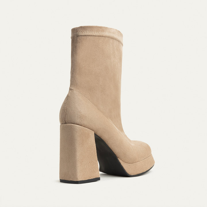 Sienna Classic Suede Boots -Beige