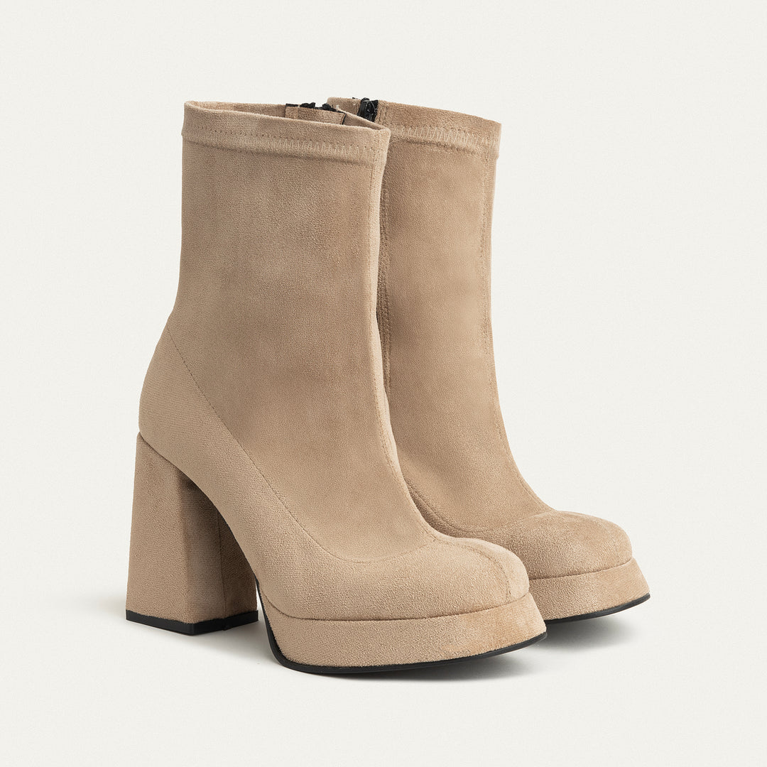 Sienna Classic Suede Boots -Beige