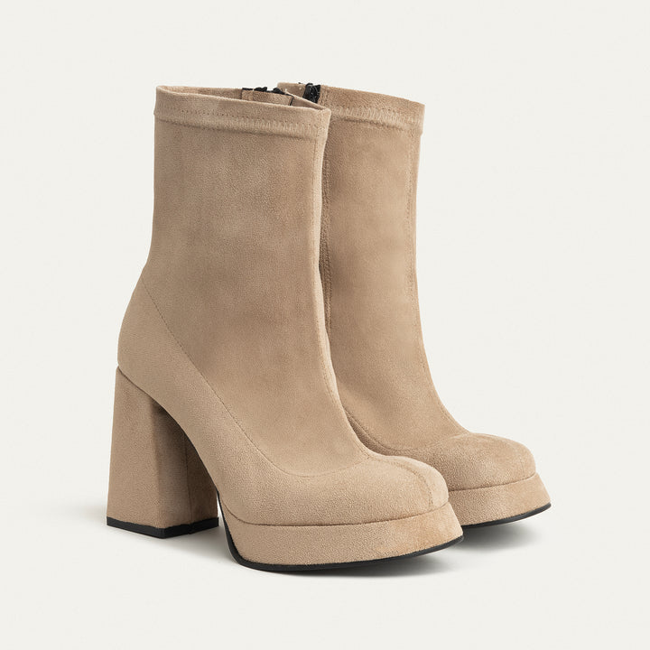 Sienna Classic Suede Boots -Beige