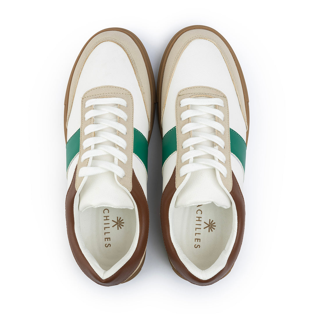 Achilles Clack | Comfy Lace Up Sneakers - White