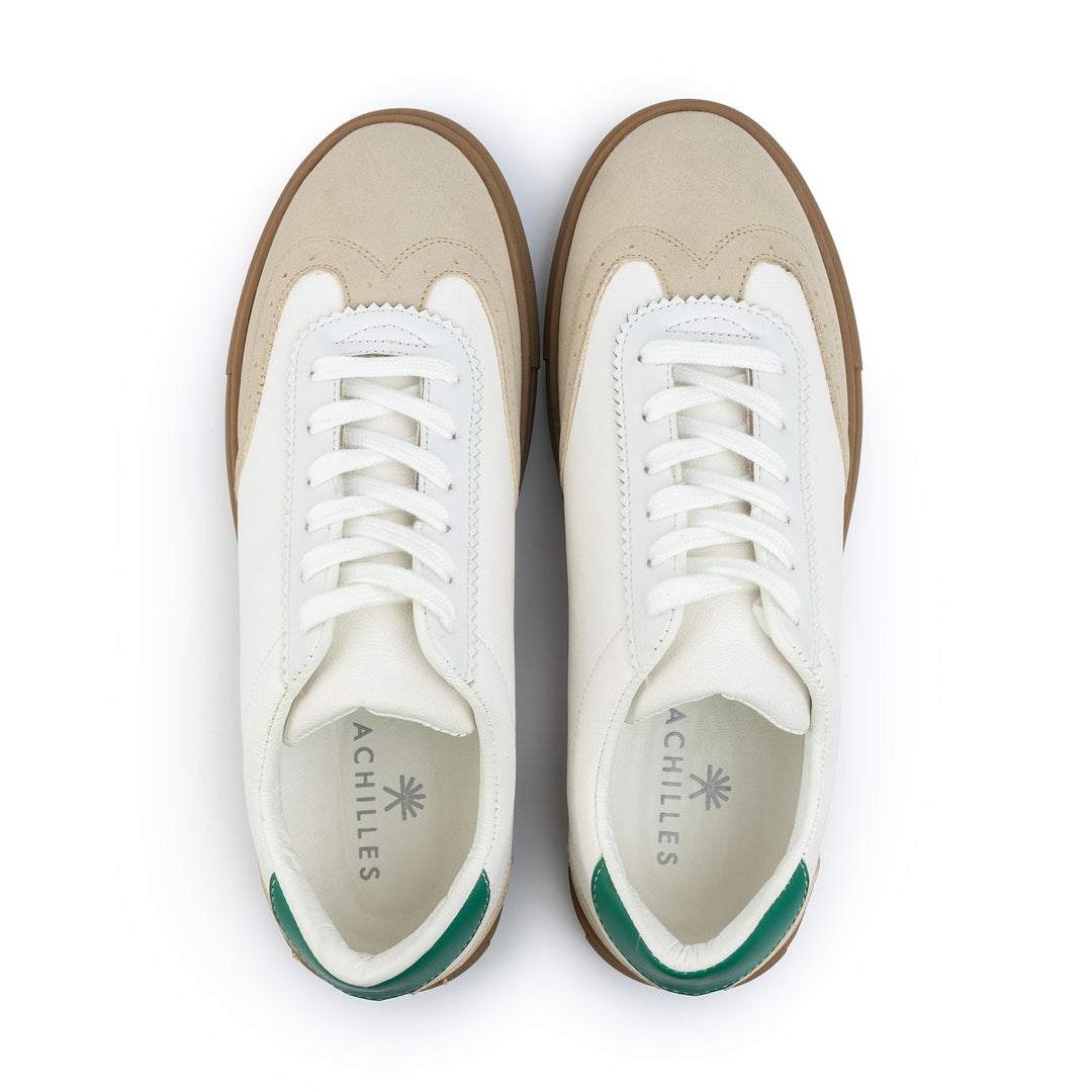 Achilles Clack | Comfy Lace Up Sneakers - White