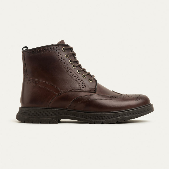 The Classic Brogue Genuine Leather Half Boots - Brown