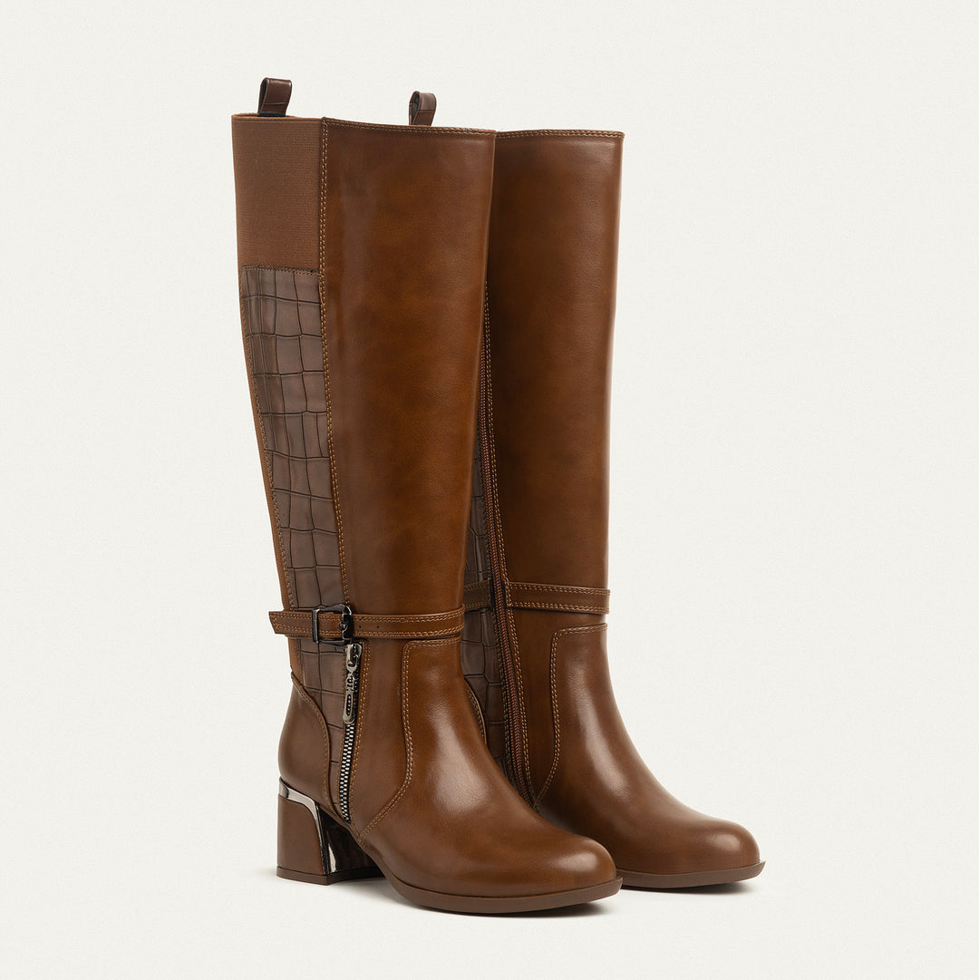 Chic Knee-High Boots with Side Zipper - Havan