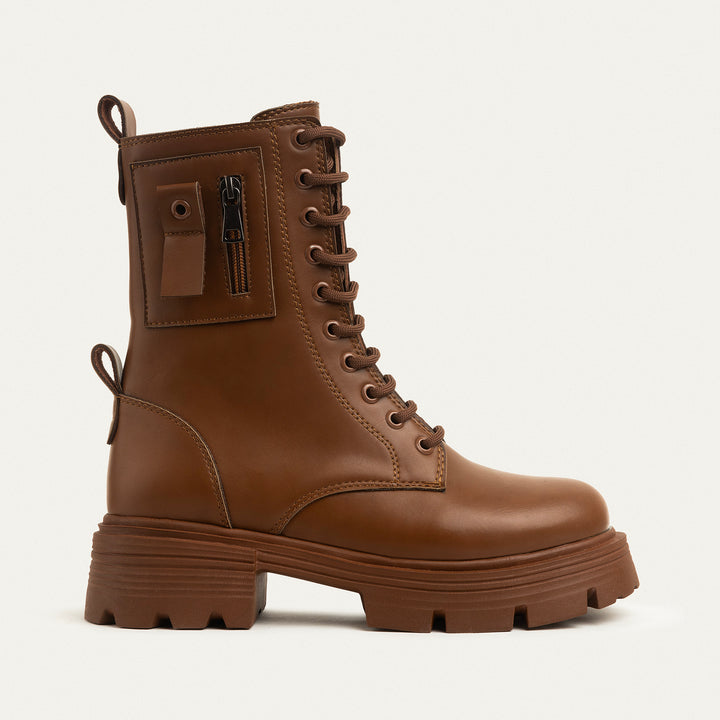 Lux Lug Lace Up Combat Boots - Havan