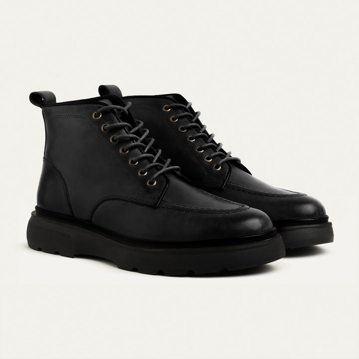 The Ranger Genuine Leather Half Boots - Black