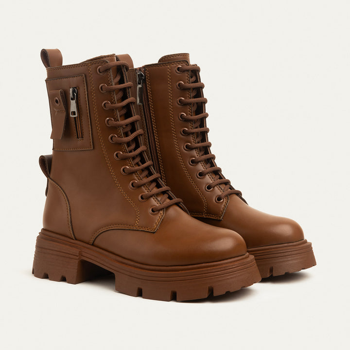 Lux Lug Lace Up Combat Boots - Havan