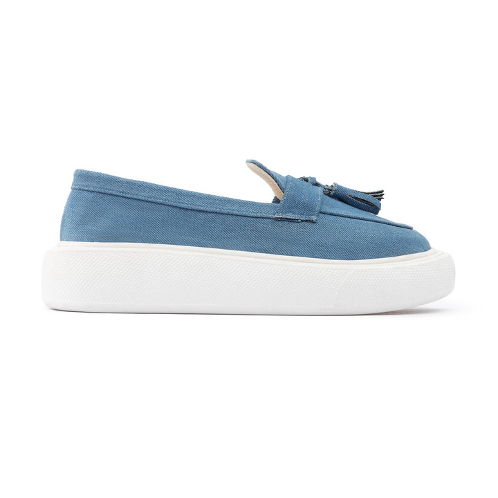 Tassel Suede Slip On Sneaker Loafers - Jeans