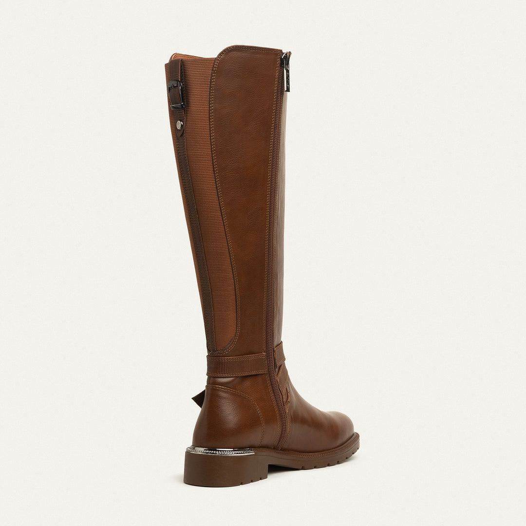 Bucklewood Knee-High Boot with Side Zipper - Havan