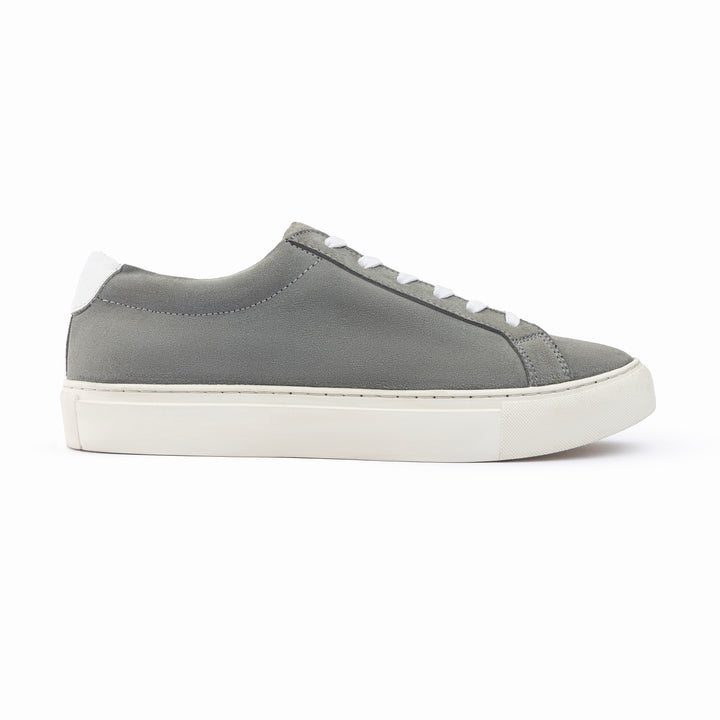 Lace Up Plain Suede Sneakers - Grey