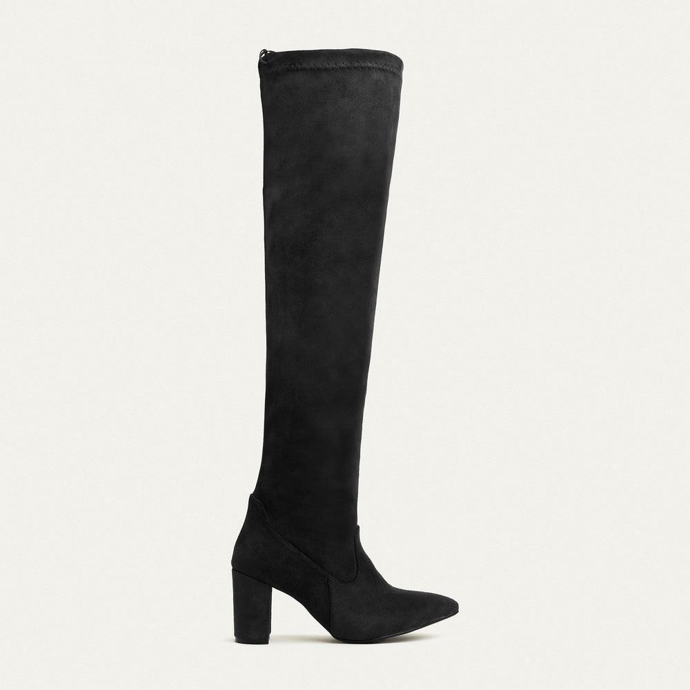 Sophia Suede Over-the-Knee Boots - Black