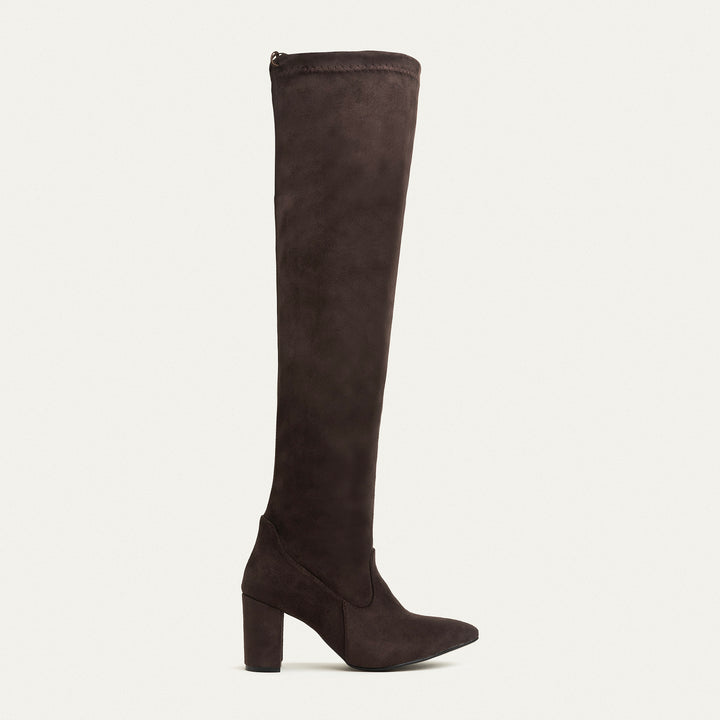 Sophia Suede Over-the-Knee Boots - Brown