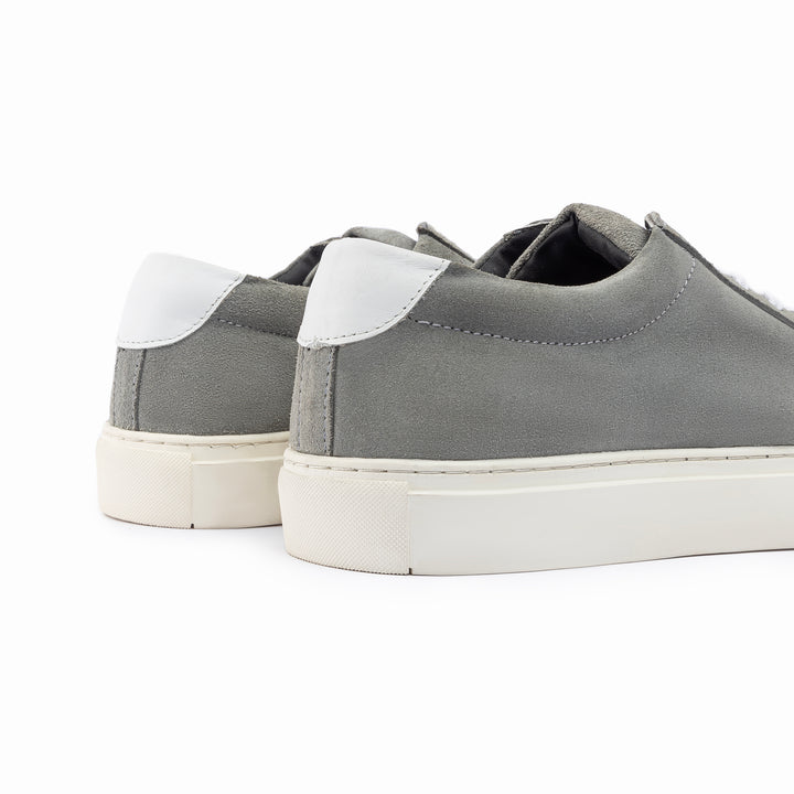 Lace Up Plain Suede Sneakers - Grey