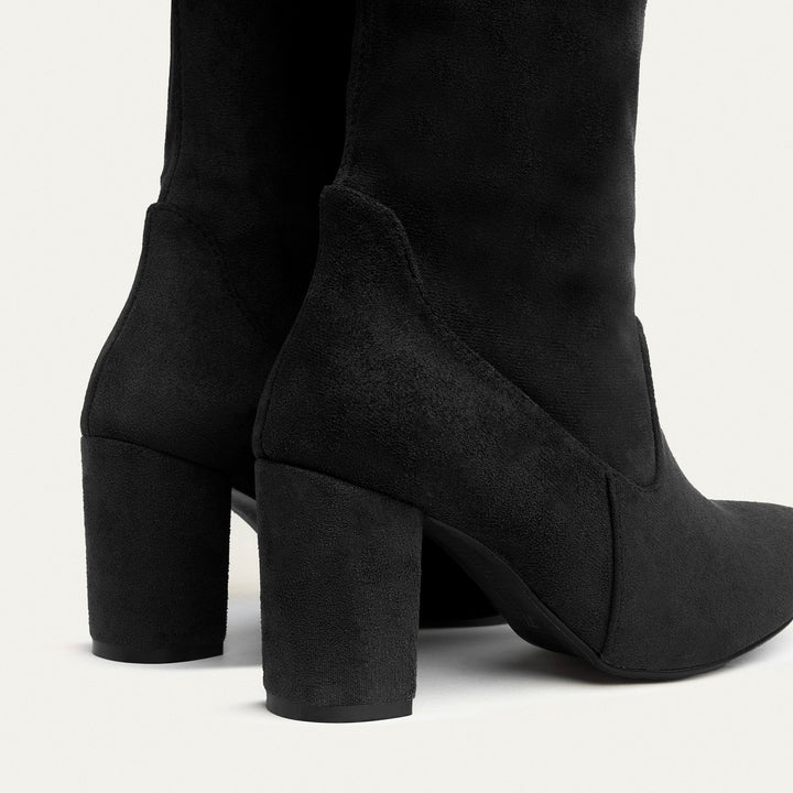 Sophia Suede Over-the-Knee Boots - Black