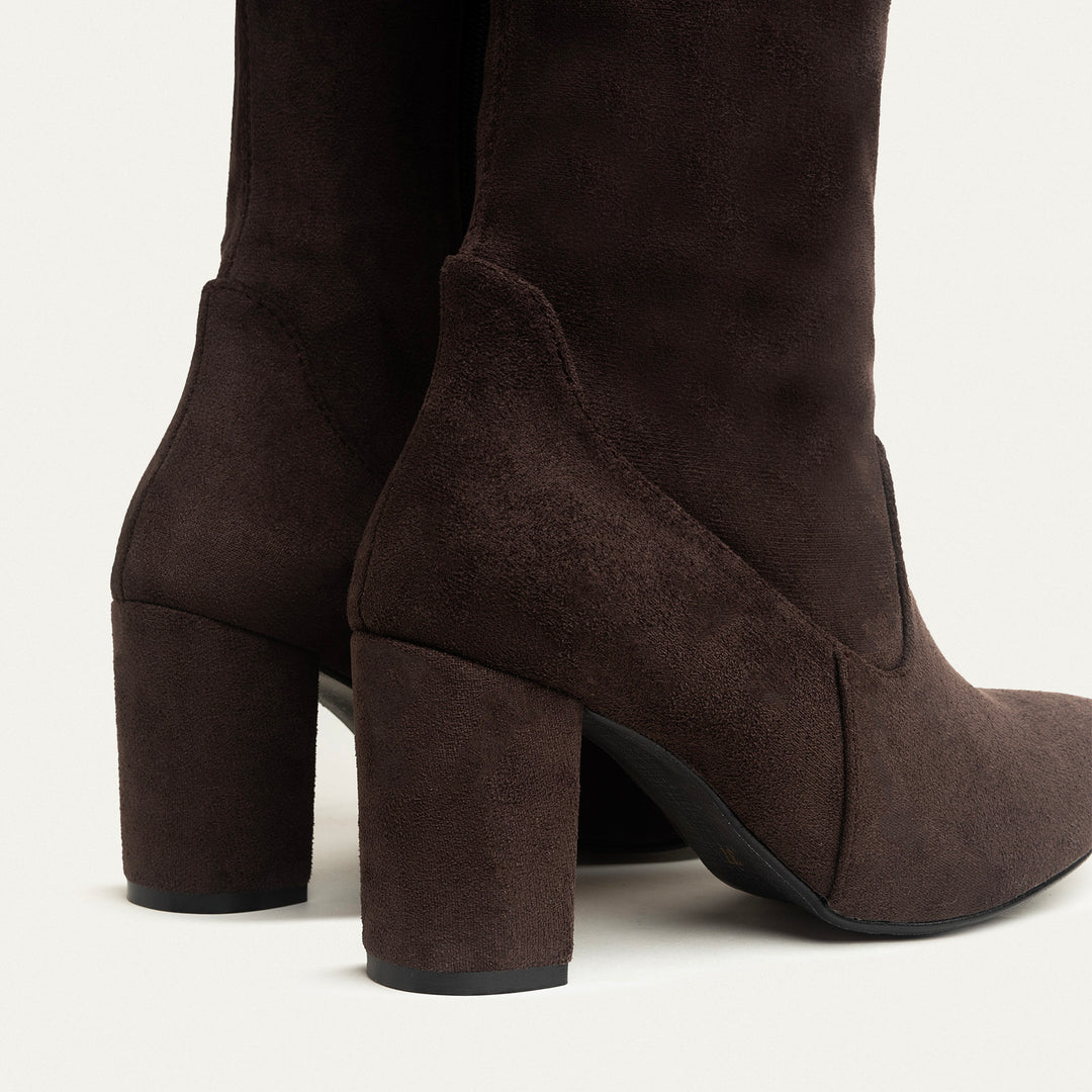 Sophia Suede Over-the-Knee Boots - Brown