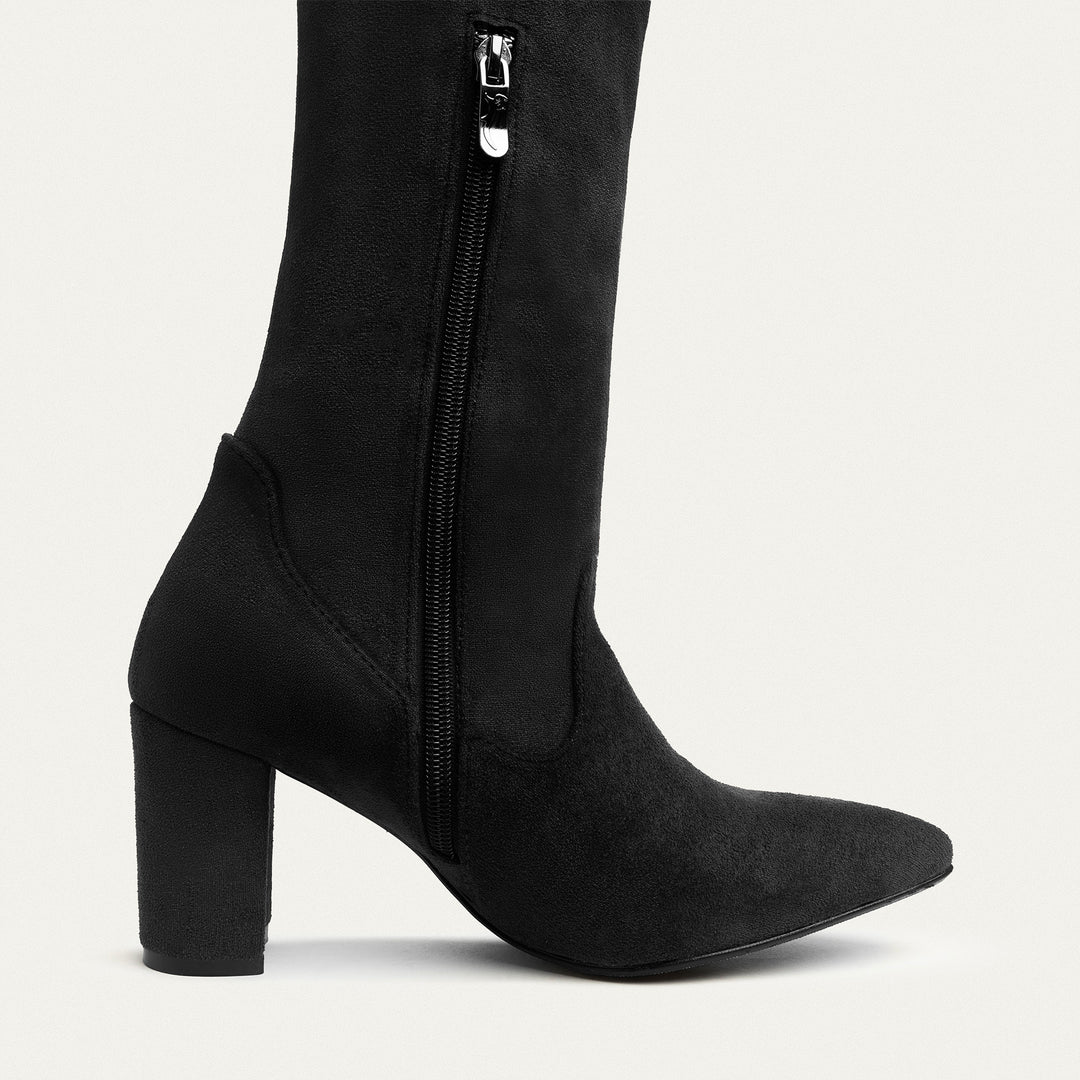 Sophia Suede Over-the-Knee Boots - Black