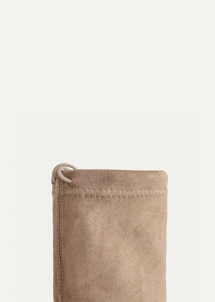 Sophia Suede Over-the-Knee Boots - Beige