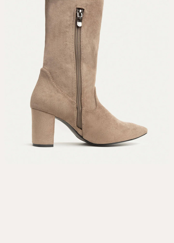 Sophia Suede Over-the-Knee Boots | Beige