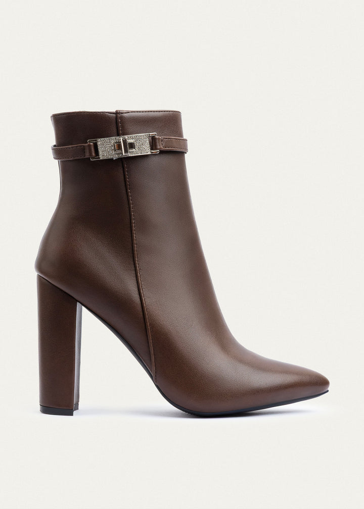 Achilles | Allure Heeled Ankle Boots | Brown