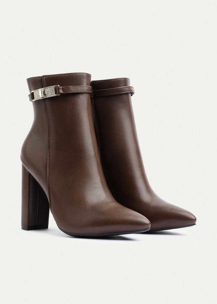 Achilles | Allure Heeled Ankle Boots | Brown