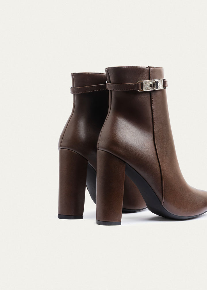 Allure Heeled Ankle Boots | Brown