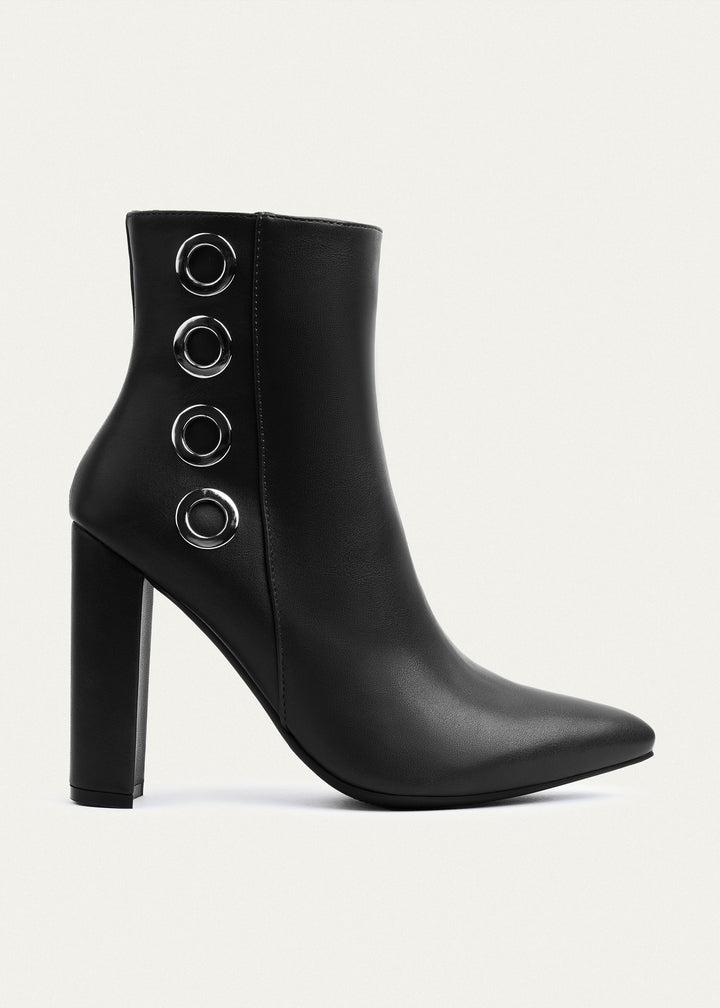 Orion Ringed Heeled Boots | Black