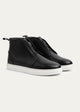 Leather Mid-Top Sneakers | Black