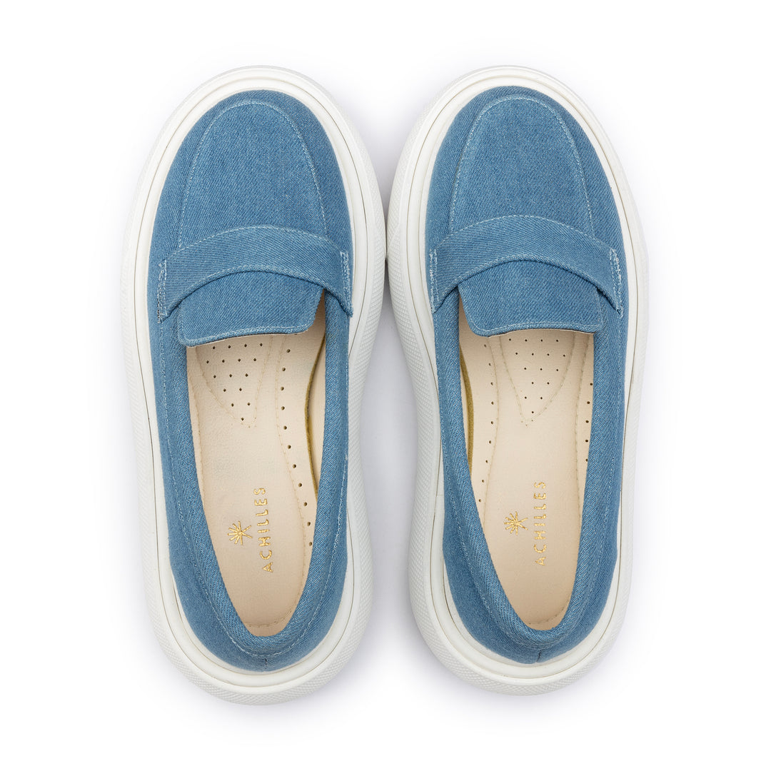 Moc Toe Suede Slip On Sneaker Loafers - Jeans