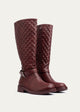 Verona Quilted Tall Boots | Burgundy