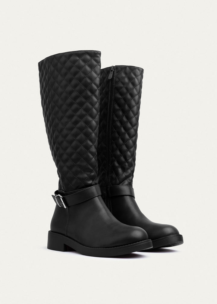 Achilles | Verona Quilted Tall Boots | Black