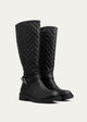 Verona Quilted Tall Boots | Black