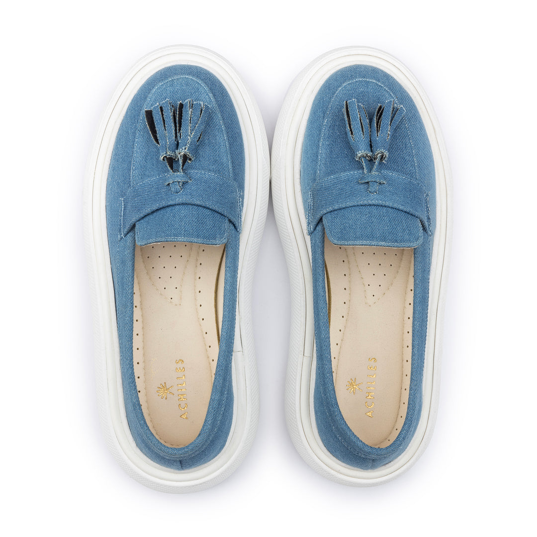 Tassel Suede Slip On Sneaker Loafers - Jeans