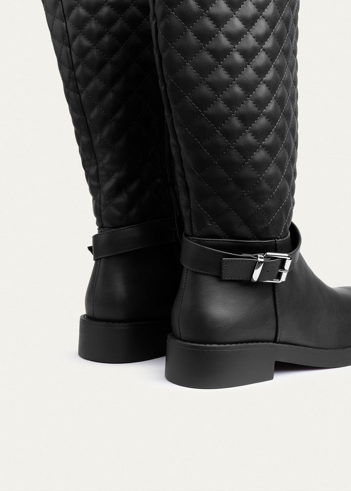 Achilles | Verona Quilted Tall Boots | Black